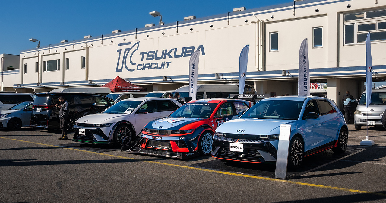 IONIQ 5 N auf dem Autodrom von Tsukuba. IONIQ 5 N auf dem Autodrom von Tsukuba.