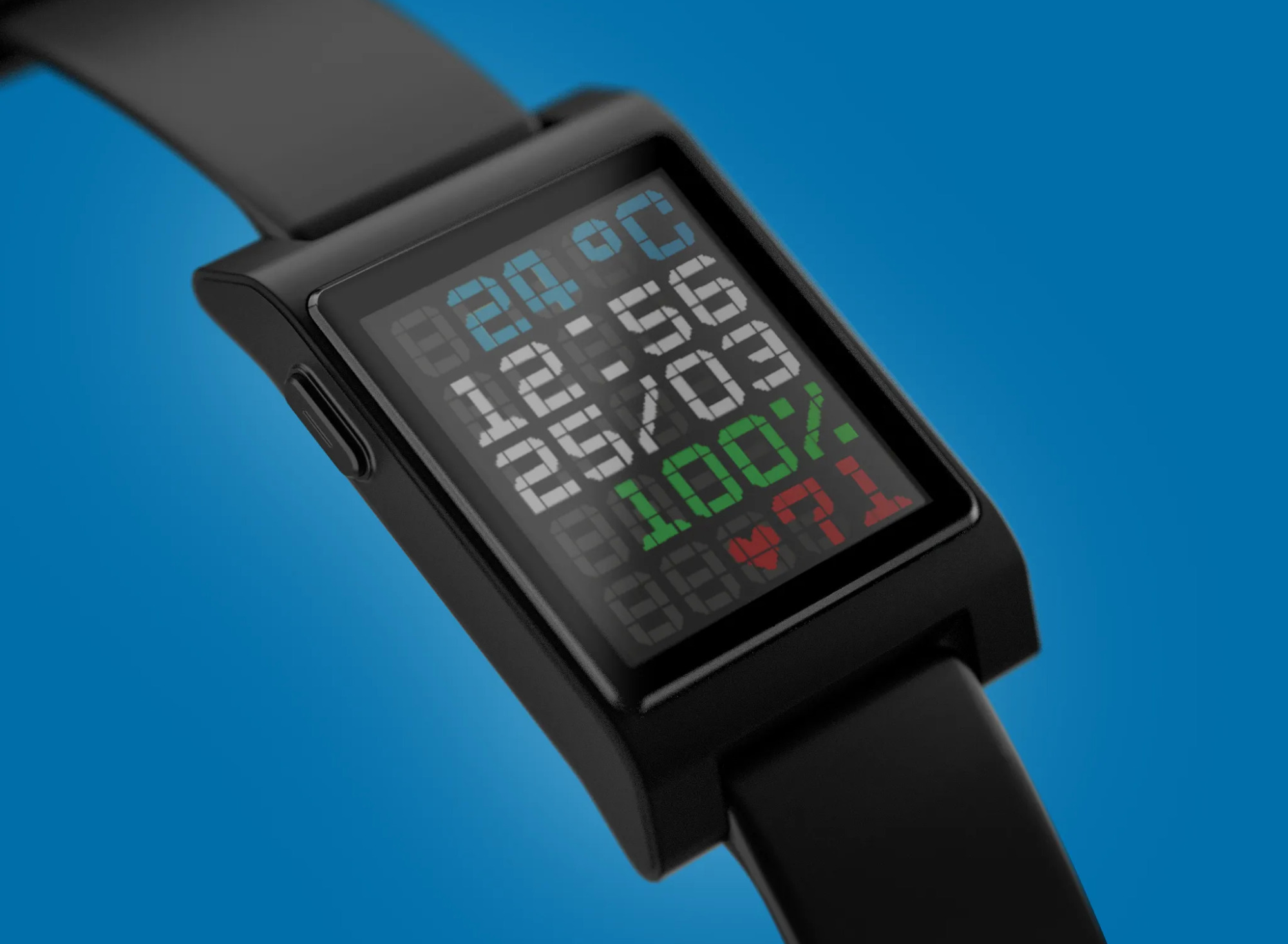 Core 2 Duo Smartwatch in Schwarz Die Core 2 Duo Smartwatch in Schwarz. Illustration: Eric Migikowski
