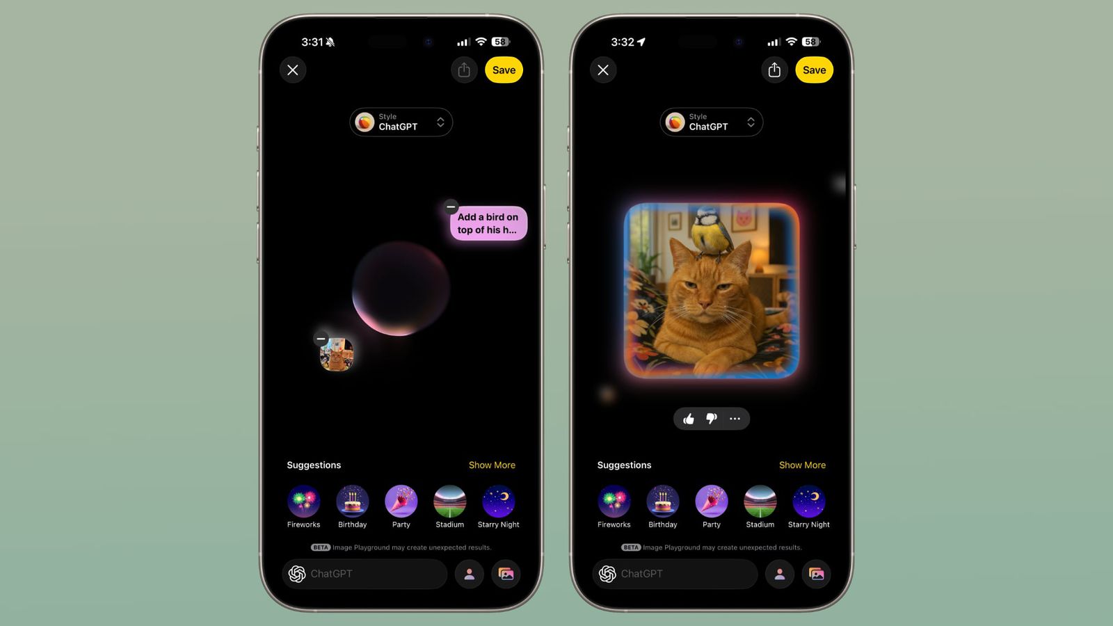 Realistisches Bild aus Image Playground in iOS 26 Realistisches Bild aus Image Playground in iOS 26