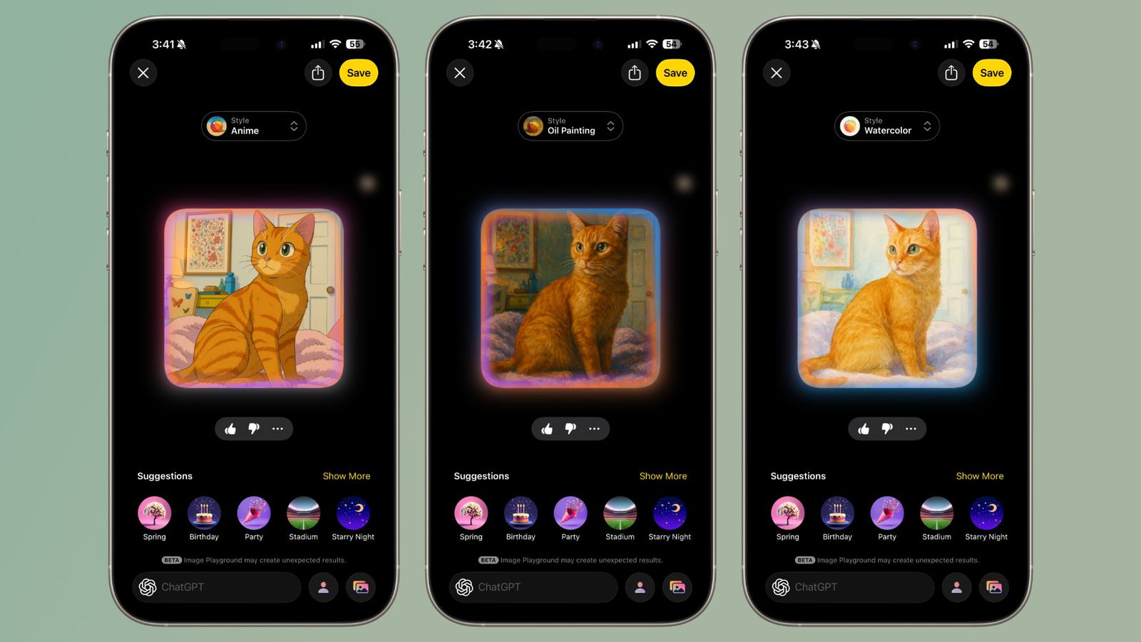 Generierung eines Stils im Image Playground: Set 1 Generierung eines Stils im Image Playground: Set 1