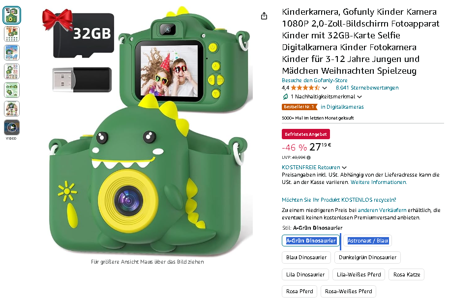Gofunly C3 Kinderkamera Screenshot der Gofunly C3 Kinderkamera