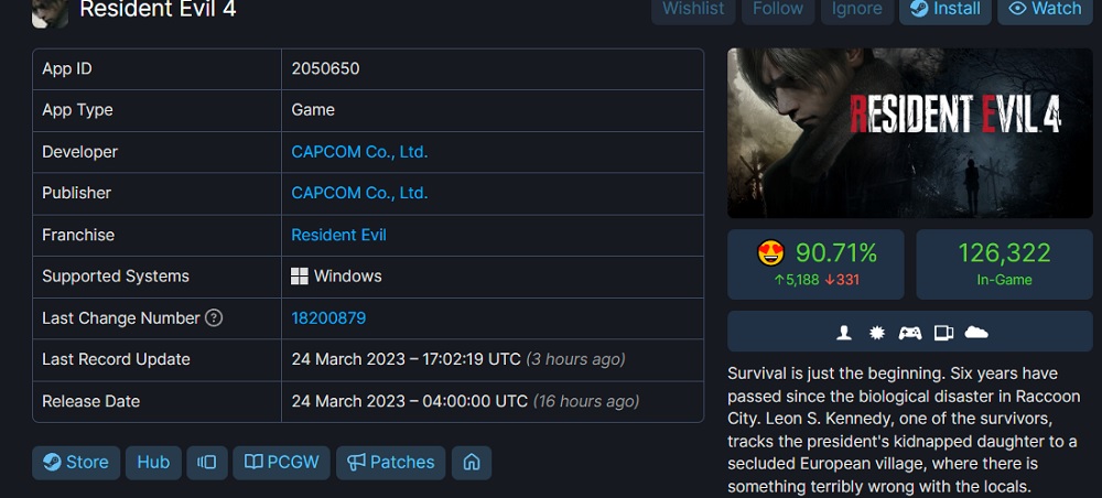 Das Remake von Resident Evil 4 ist die erfolgreichste Veröffentlichung der Serie auf Steam geworden. Online-Peak am ersten Tag übersteigt 126.000 Personen-2 Das Remake von Resident Evil 4 ist die erfolgreichste Veröffentlichung der Serie auf Steam geworden. Online-Peak am ersten Tag übersteigt 126.000 Personen-2