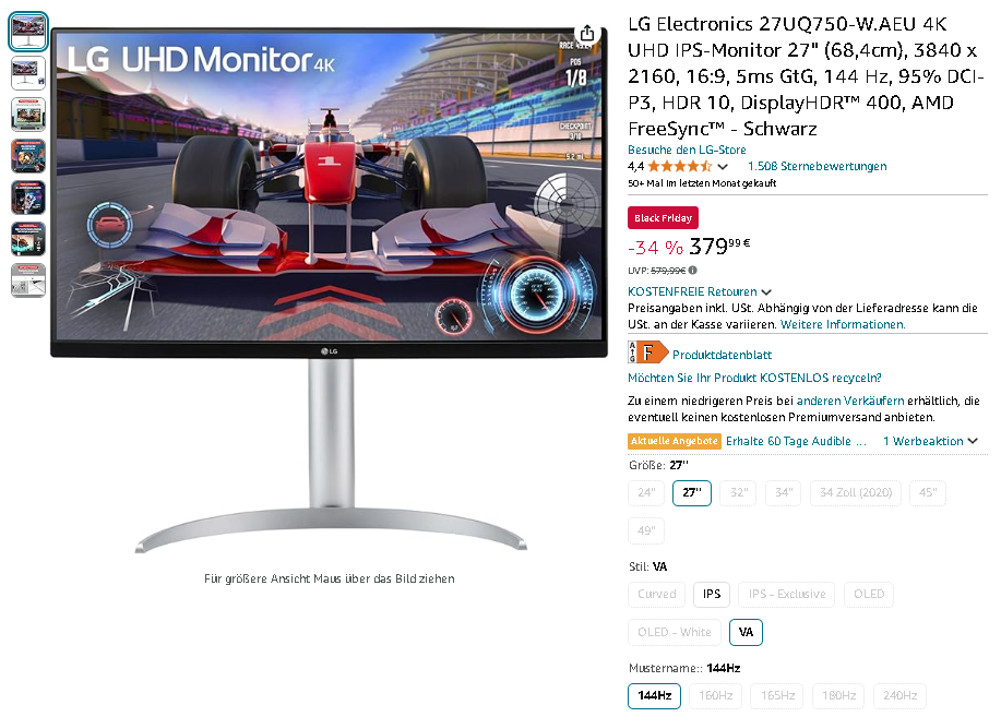 LG 27UQ750-W 4K Gaming Monitor LG 27UQ750-W 4K Gaming Monitor