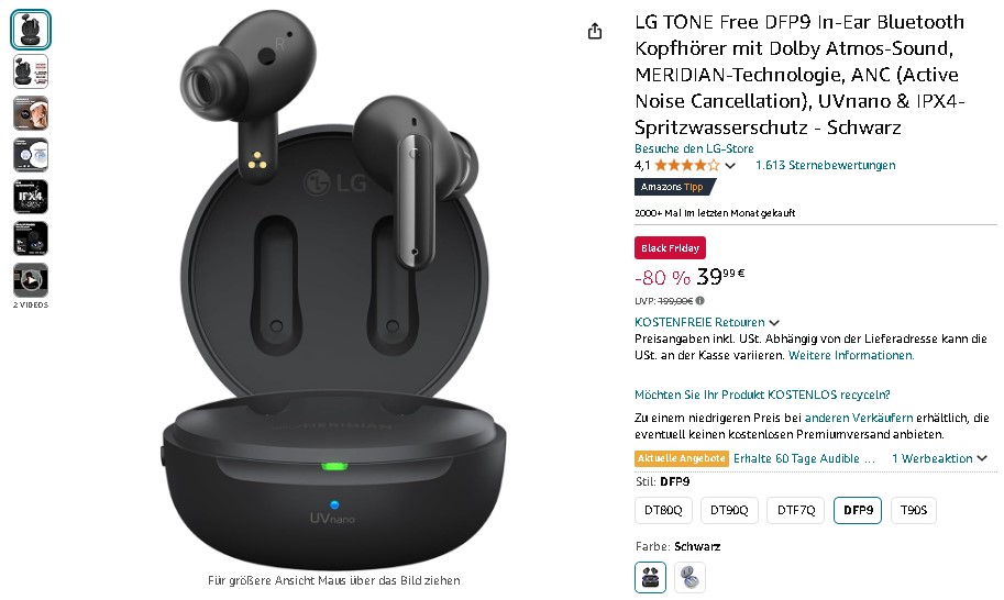 LG TONE Free DFP9 Bluetooth-Kopfhörer LG TONE Free DFP9 Bluetooth-Kopfhörer