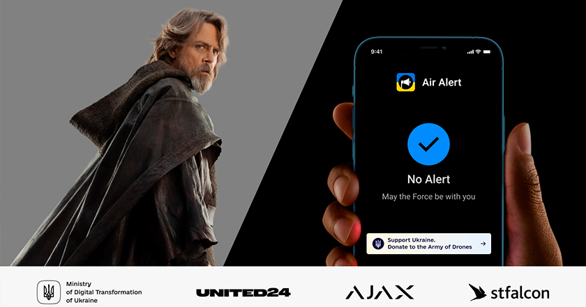 Möge die Macht mit dir sein! Die Stimme von Luke Skywalker erschien in der englischen Version der Air Alert App Möge die Macht mit dir sein! Die Stimme von Luke Skywalker erschien in der englischen Version der Air Alert App