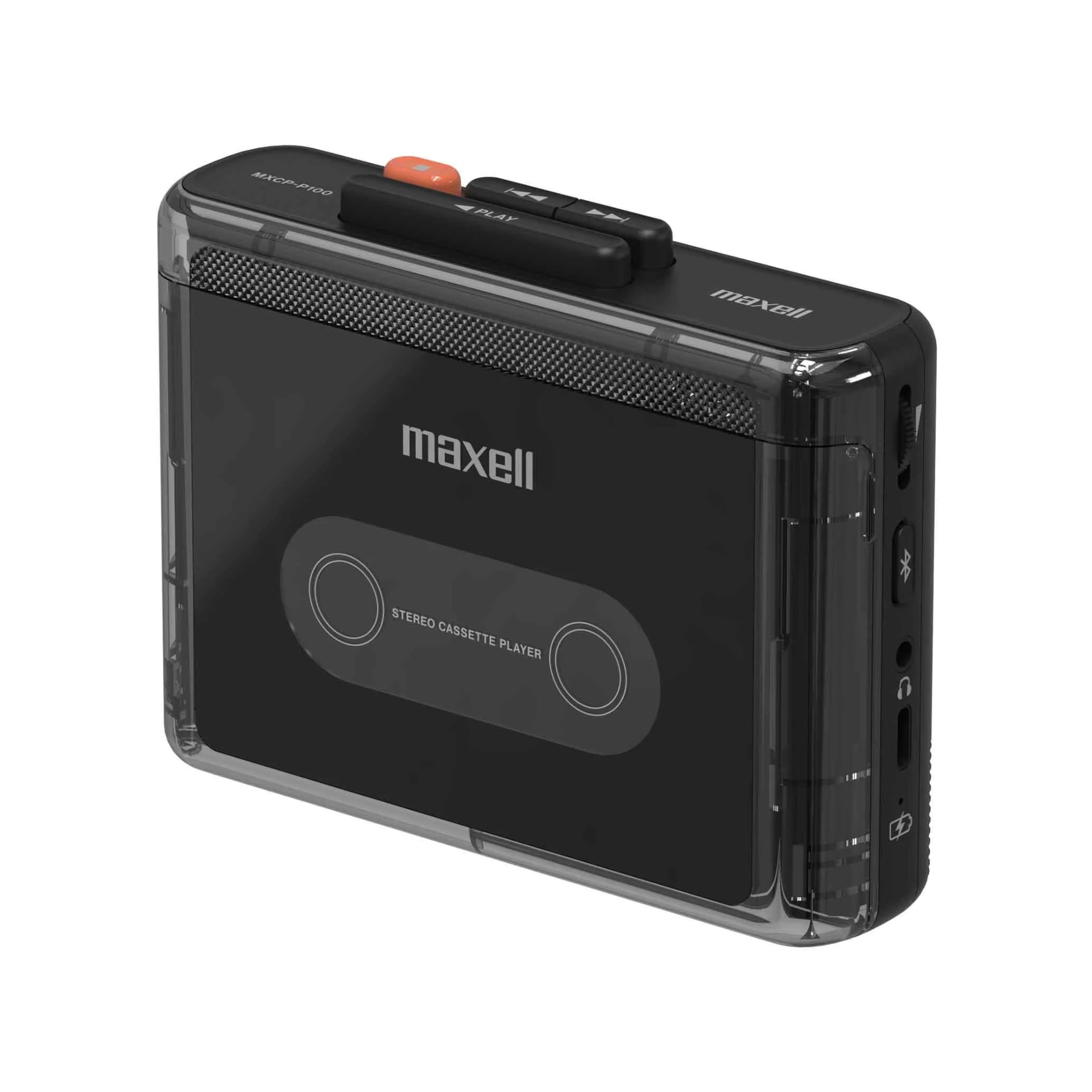 Maxell MXCP-P100 vor dem Hintergrund von Kassetten Maxell MXCP-P100 vor dem Hintergrund von Kassetten