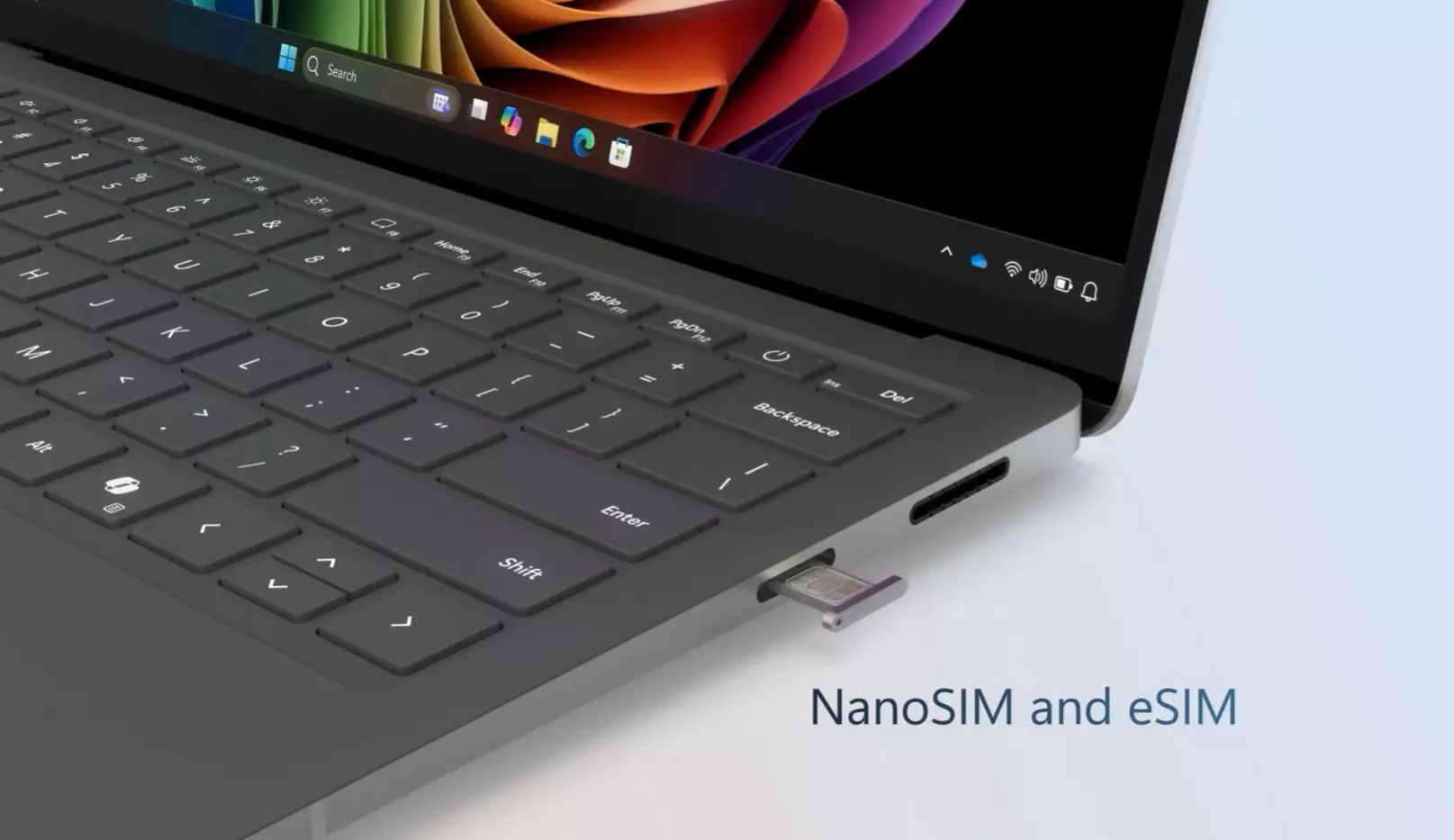 Illustration des eSIM-Slots für den Microsoft Surface Laptop 5G