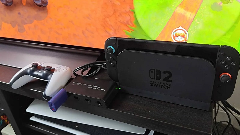 DualSense mit der Nintendo Switch 2 verbunden. Quelle: GamesRadar
