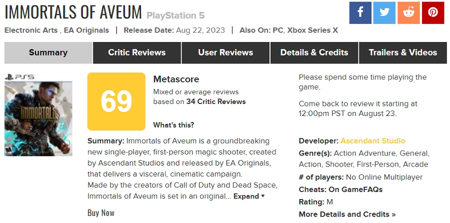 Weder ein Misserfolg noch ein Meisterwerk: Der Shooter Immortals of Aveum hat widersprüchliche Bewertungen von Kritikern erhalten, die von 40 bis 90 Punkten reichen-3