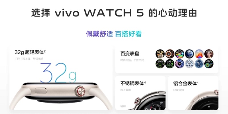 Vivo Watch 5 in verschiedenen Farben Vivo Watch 5 in verschiedenen Farben