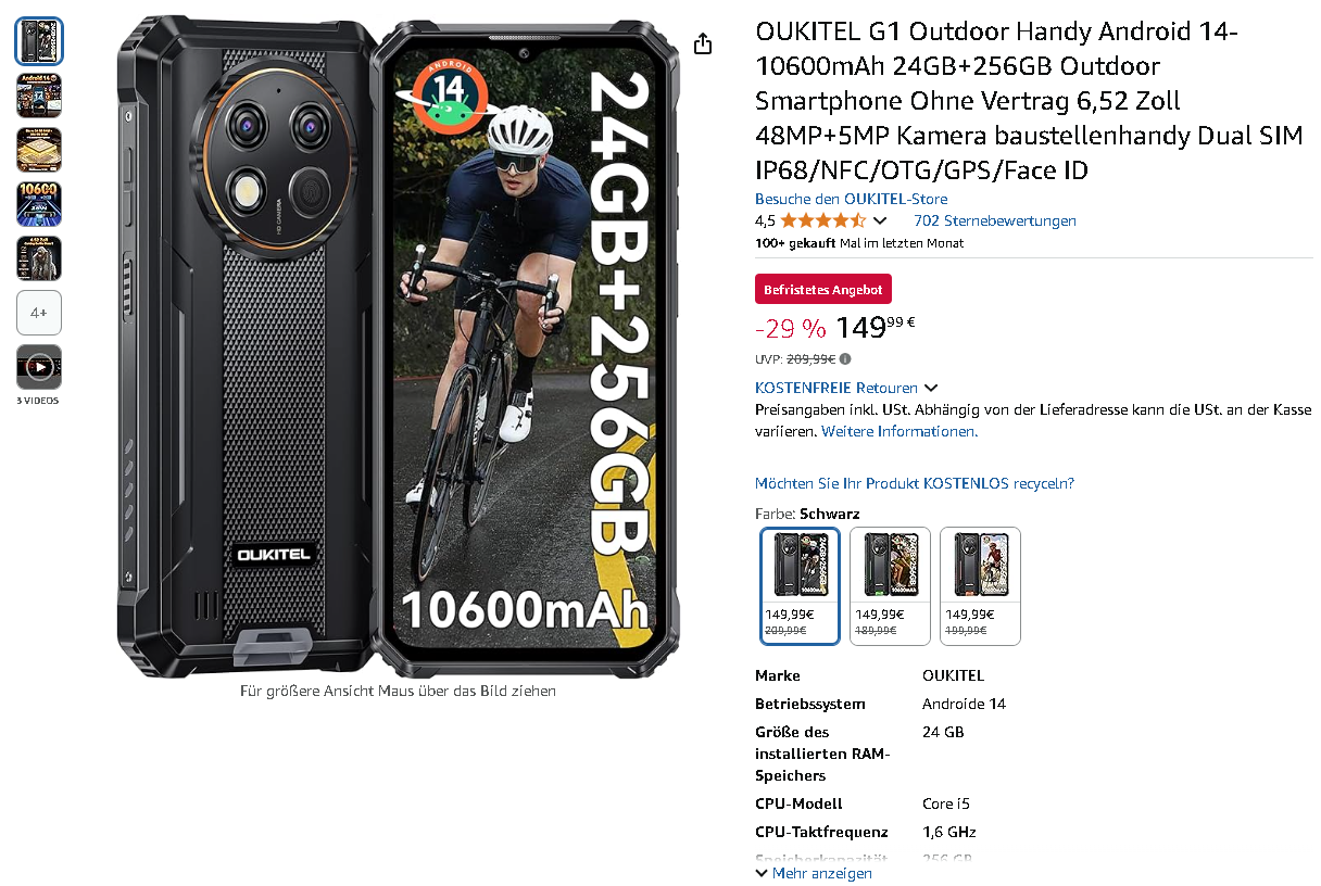 OUKITEL G1 Outdoor Smartphone