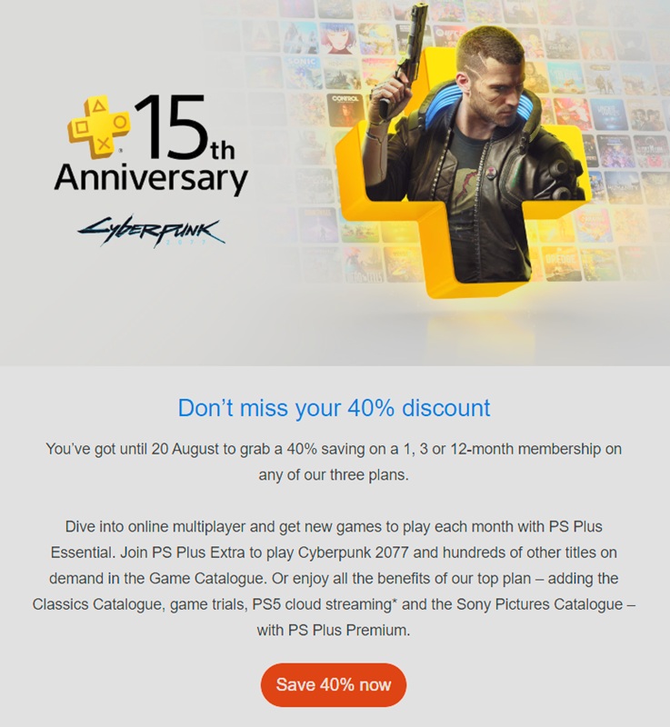 40% Rabatt auf PlayStation Plus-Abonnement