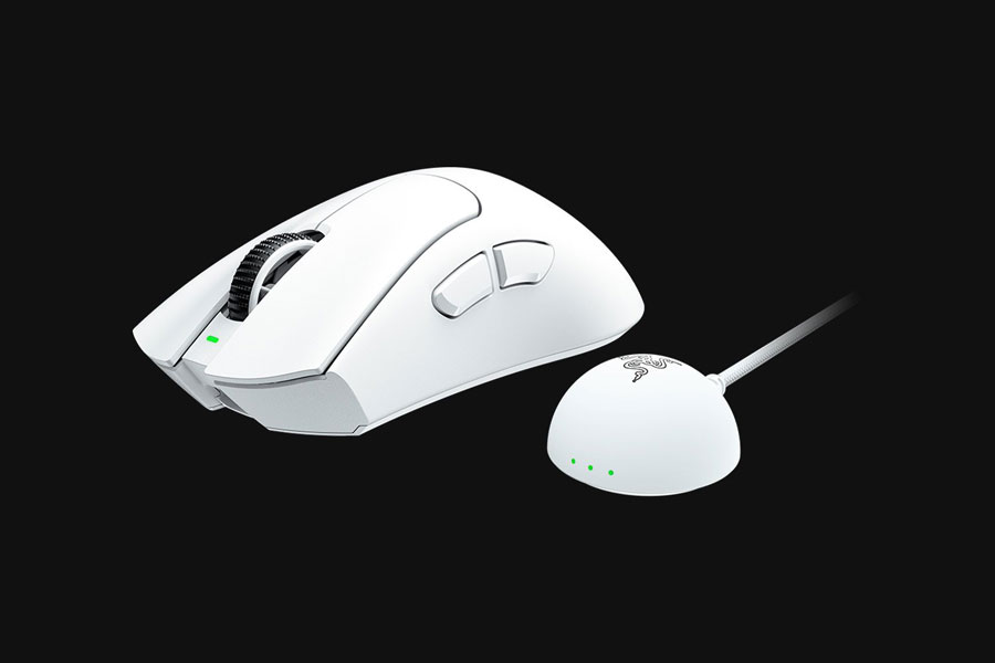 Razer DeathAdder V4 Pro in weißer Farbe