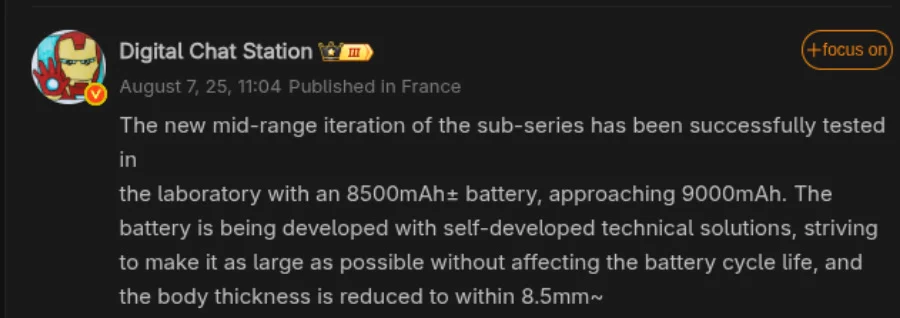Redmi schlankes Smartphone mit 8500 mAh Akku