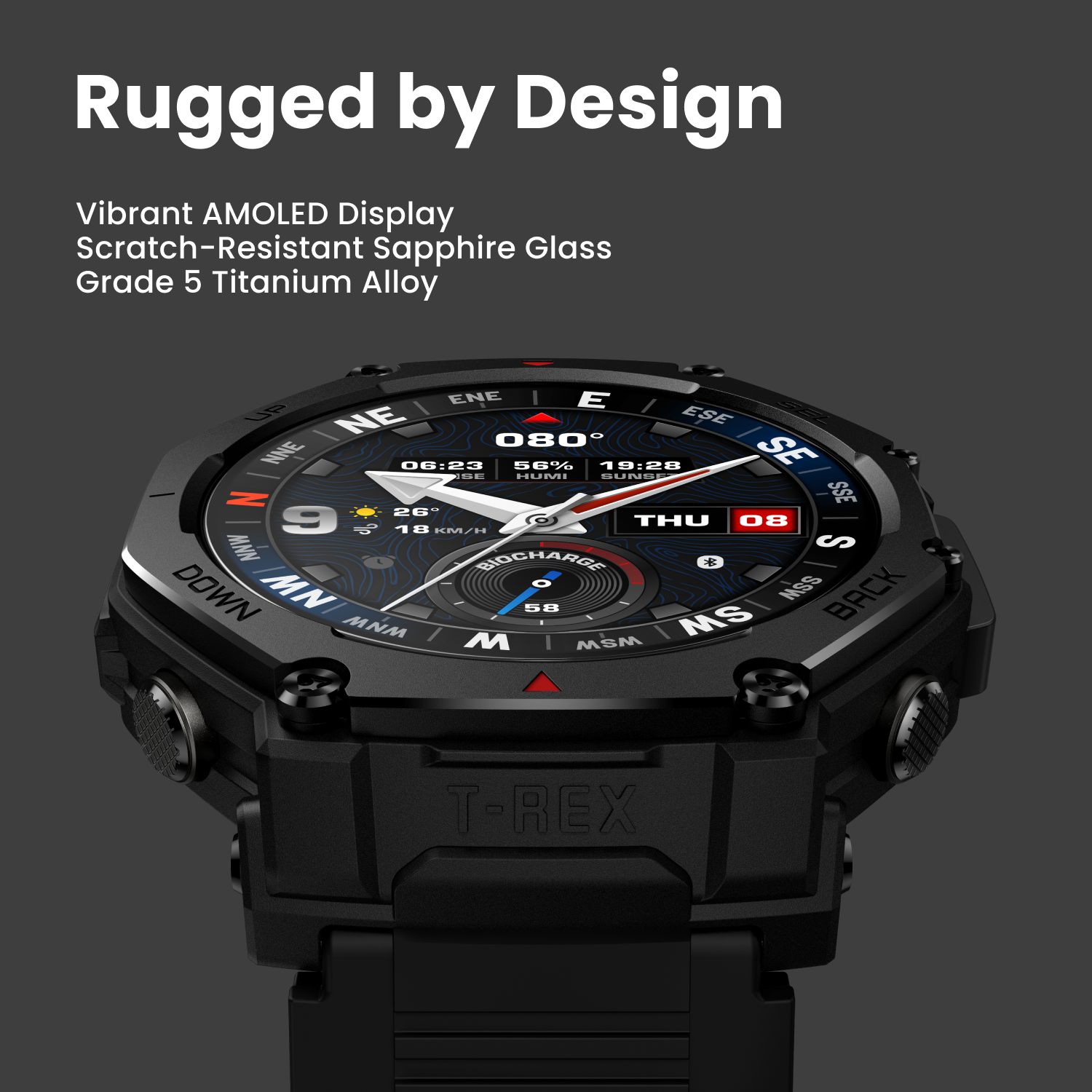 Design der Amazfit T-Rex 3 Pro Uhr Design der Amazfit T-Rex 3 Pro Uhr