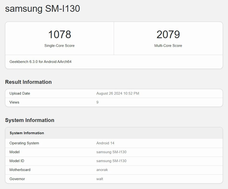 Testresultate des Headsets mit dem Codenamen Project Moohan. Illustration: Geekbench Project Moohan headset test results on Geekbench