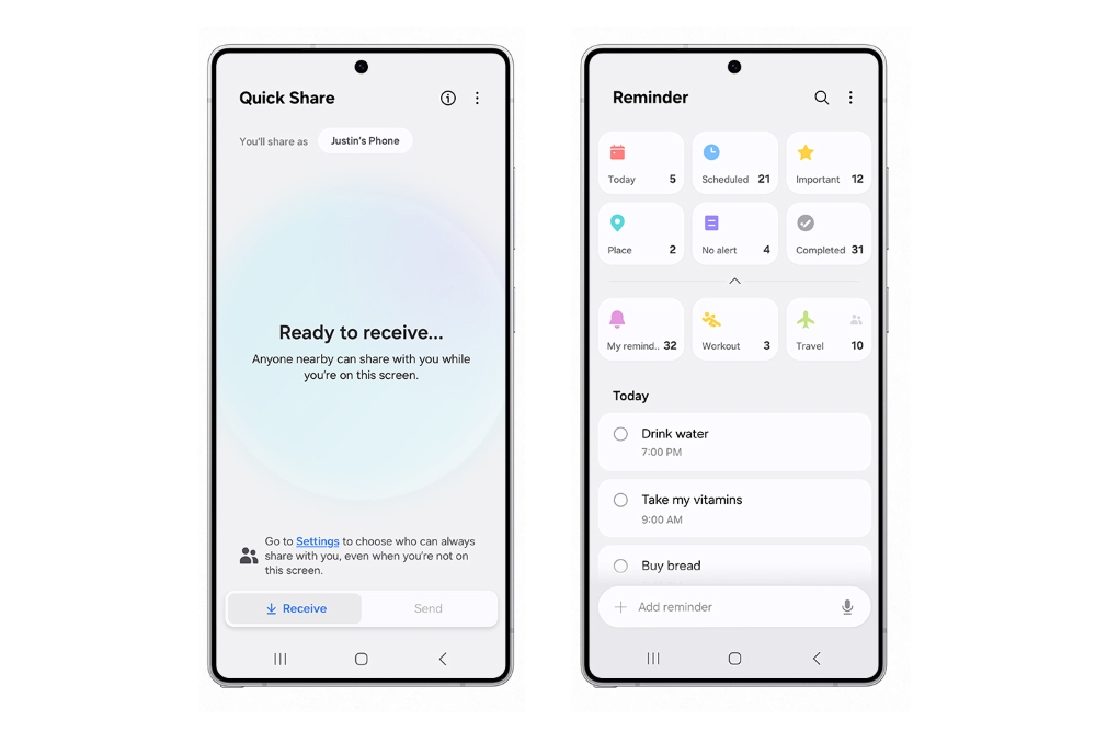 Screenshot der One UI 8-Oberfläche Screenshot von One UI 8. Illustration: Samsung