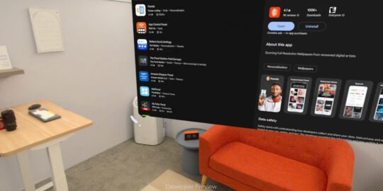 Samsung Project Moohan-Headset: Größe des App-Fensters ändern