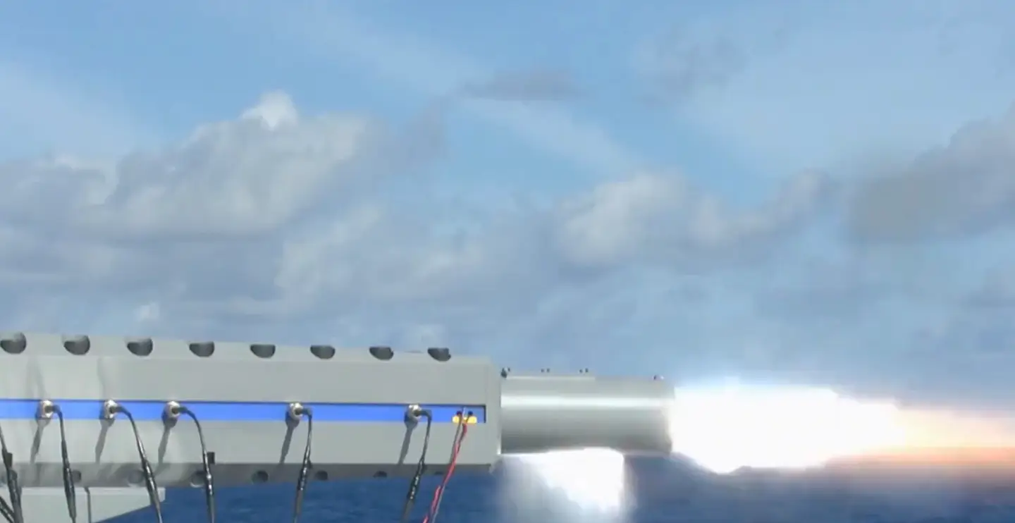 Japan hat als erstes Land der Welt eine elektromagnetische Railgun auf einem Schiff getestet - die Kanone kann ein 40-mm-Projektil auf 2,23 km/s beschleunigen Japan hat als erstes Land der Welt eine elektromagnetische Railgun auf einem Schiff getestet - die Kanone kann ein 40-mm-Projektil auf 2,23 km/s beschleunigen
