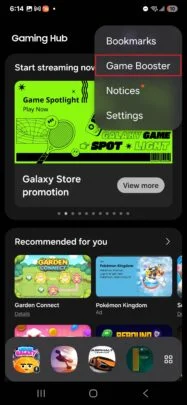 Screenshot des Spiele-Hubs mit Galaxy S25 Screenshot des Spiele-Hubs mit Galaxy S25