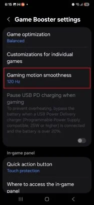 Screenshot von Game Booster mit Galaxy S25 Screenshot von Game Booster mit Galaxy S25