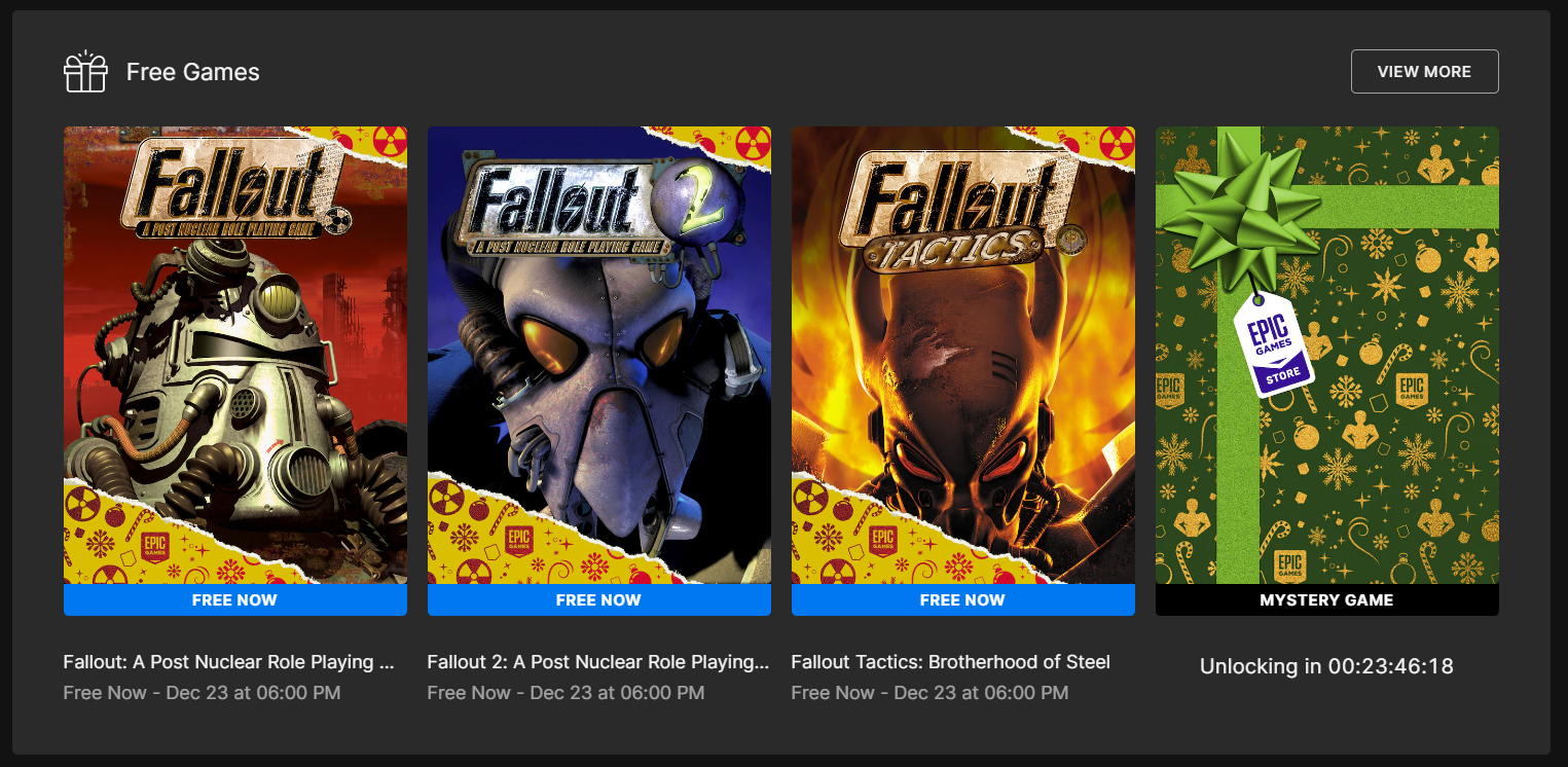 3 Spiele auf einmal: Sie können die Fallout Classic Collection kostenlos im Epic Games Store abholen-2 3 Spiele auf einmal: Sie können die Fallout Classic Collection kostenlos im Epic Games Store abholen-2