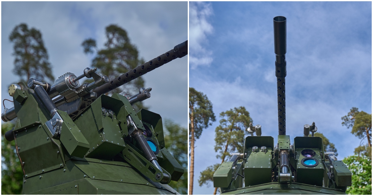Sky Sentinel-Flugabwehrturm mit M2 Browning-Maschinengewehr