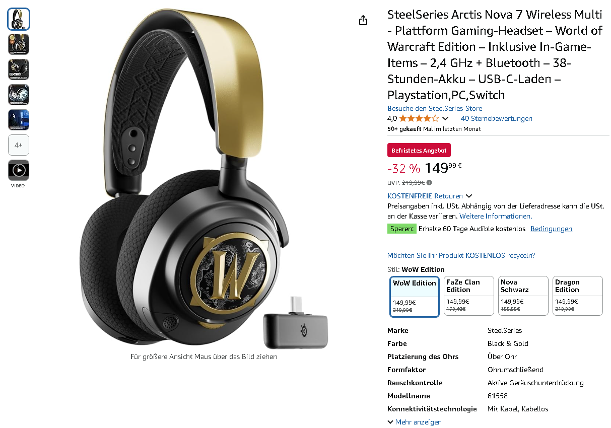 SteelSeries Arctis Nova 7 WoW-Headset