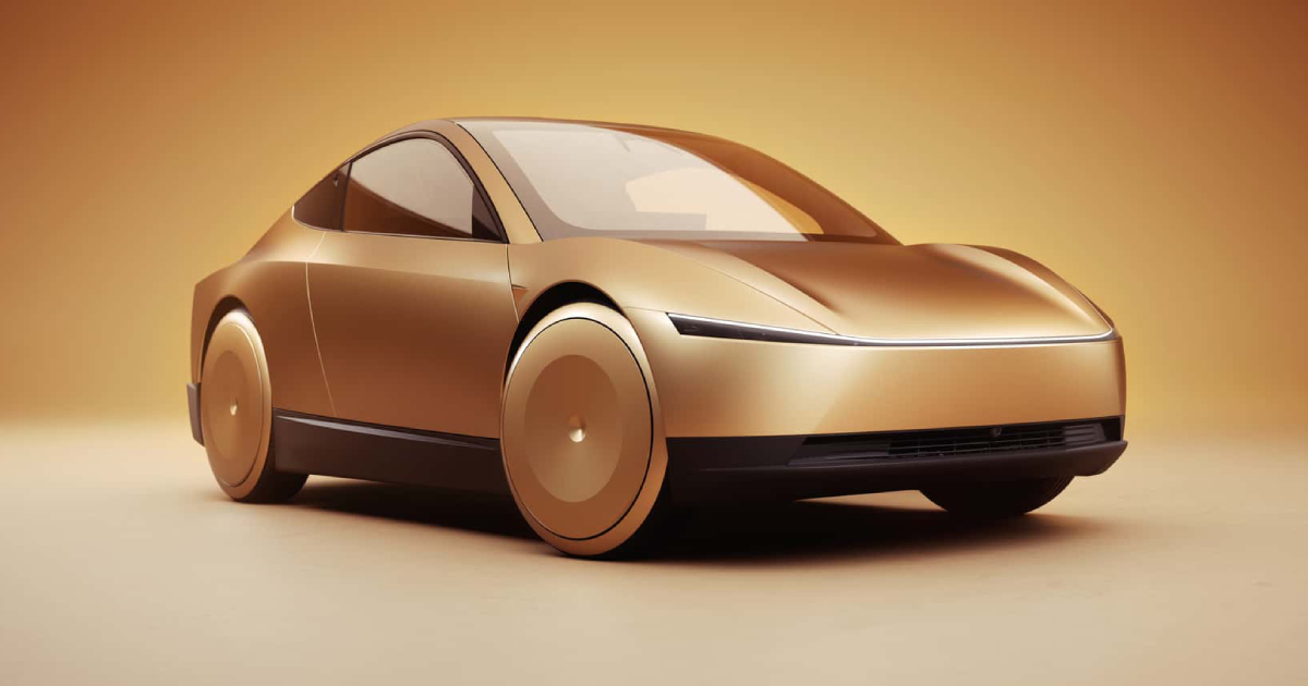 Tesla Cybercab von vorne gezeigt