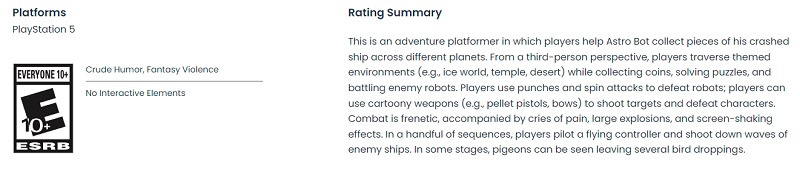 Die Veröffentlichung rückt näher: Sonys niedlicher Plattformer Astro Bot hat von der ESRB eine Altersfreigabe erhalten-2 Die Veröffentlichung rückt näher: Sonys niedlicher Plattformer Astro Bot hat von der ESRB eine Altersfreigabe erhalten-2