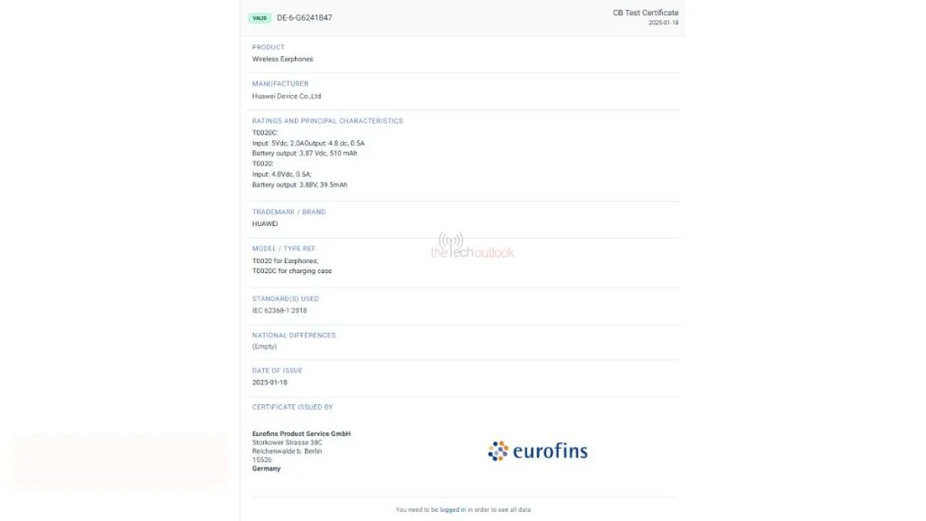 Zertifizierung der neuen Huawei-Kopfhörer