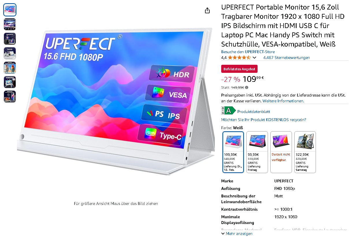 UPERFECT Portable Monitor Bild