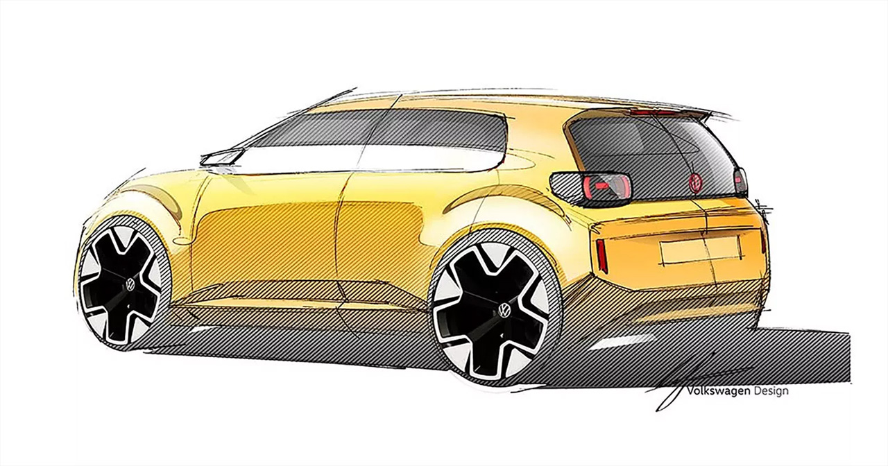 Eine Skizze des neuen 20.000-Euro-Elektroautos von Volkswagen.