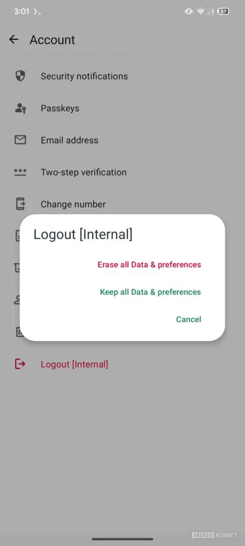 Option, WhatsApp ohne Daten zu löschen, zu verlassen Option, WhatsApp ohne Daten zu löschen, zu verlassen
