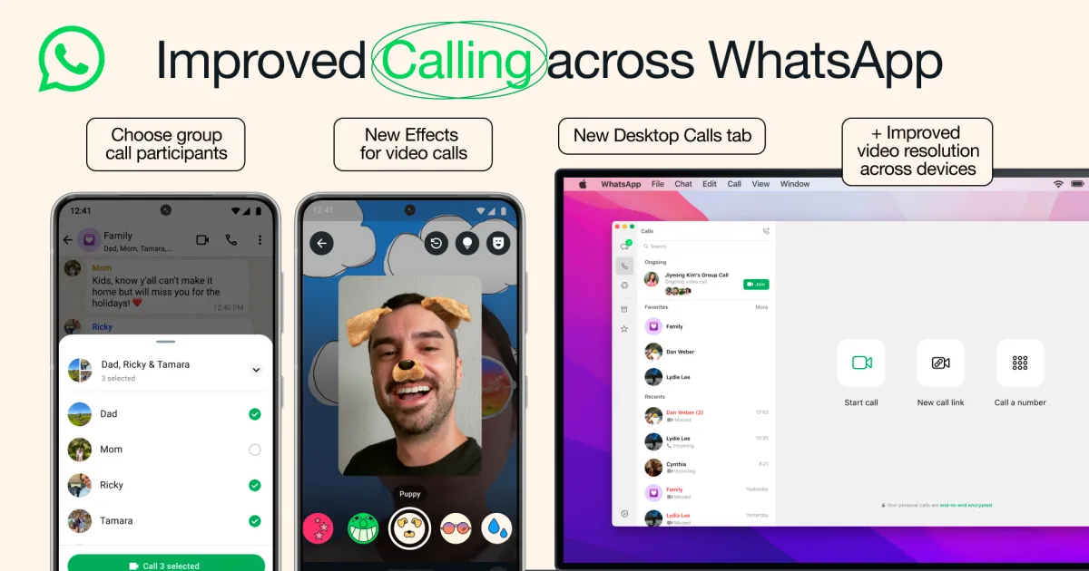 Aktualisierte Funktionen für Videogespräche in WhatsApp Ein Icon für die neuen Videogesprächsfunktionen von WhatsApp