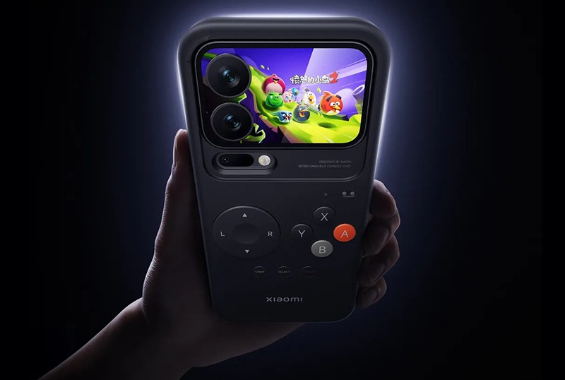 Retro Handheld Console Case für das Xiaomi 17 Pro mit Angry Birds-Spiel