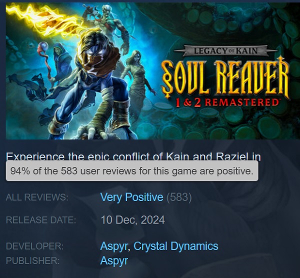 Spielerbewertungen auf Steam Steam-Spielerbewertungen von Legacy of Kain Soul Reaver 12 Remastered