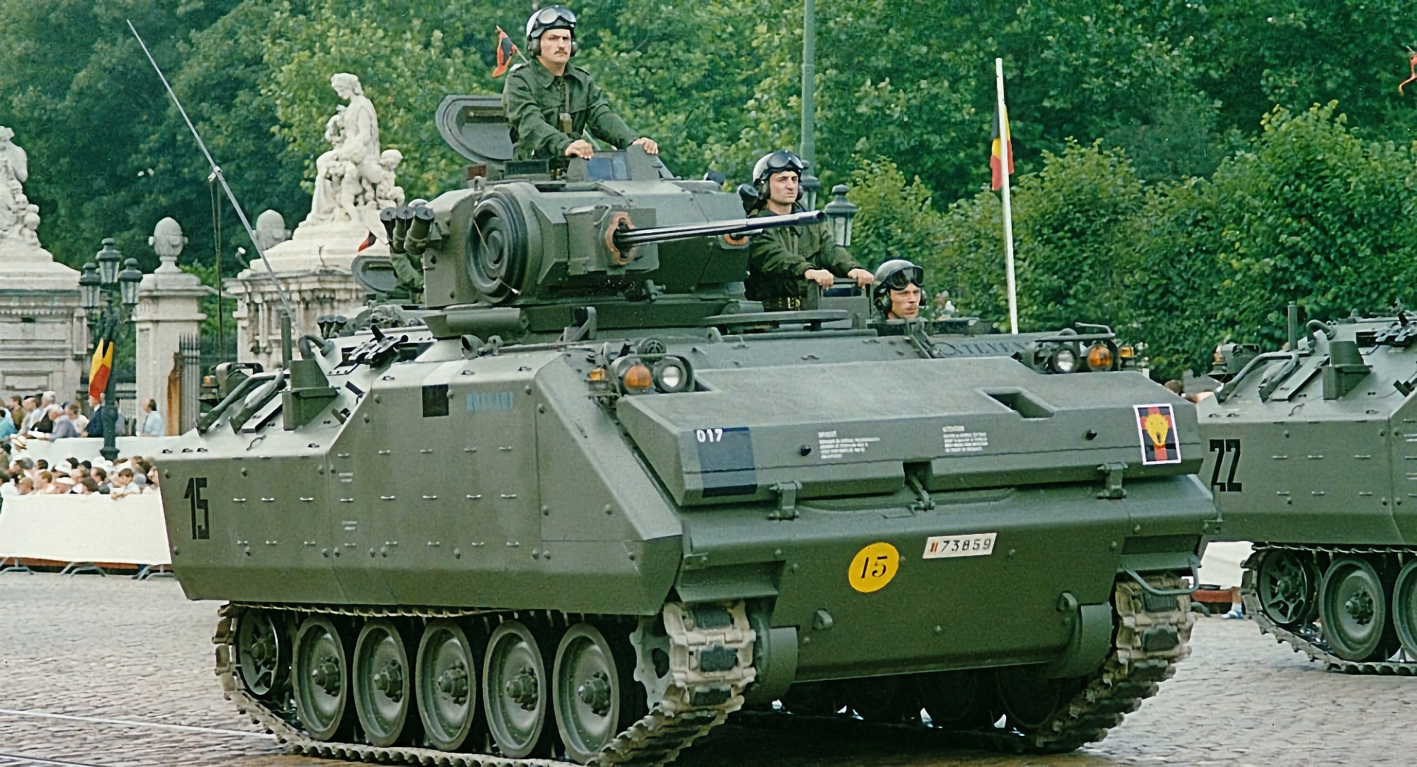 Die AFU verwendet belgische YPR-765 PRI BMPs mit EWS-Turm und 25 mm Oerlikon KBA B02 Kanone.